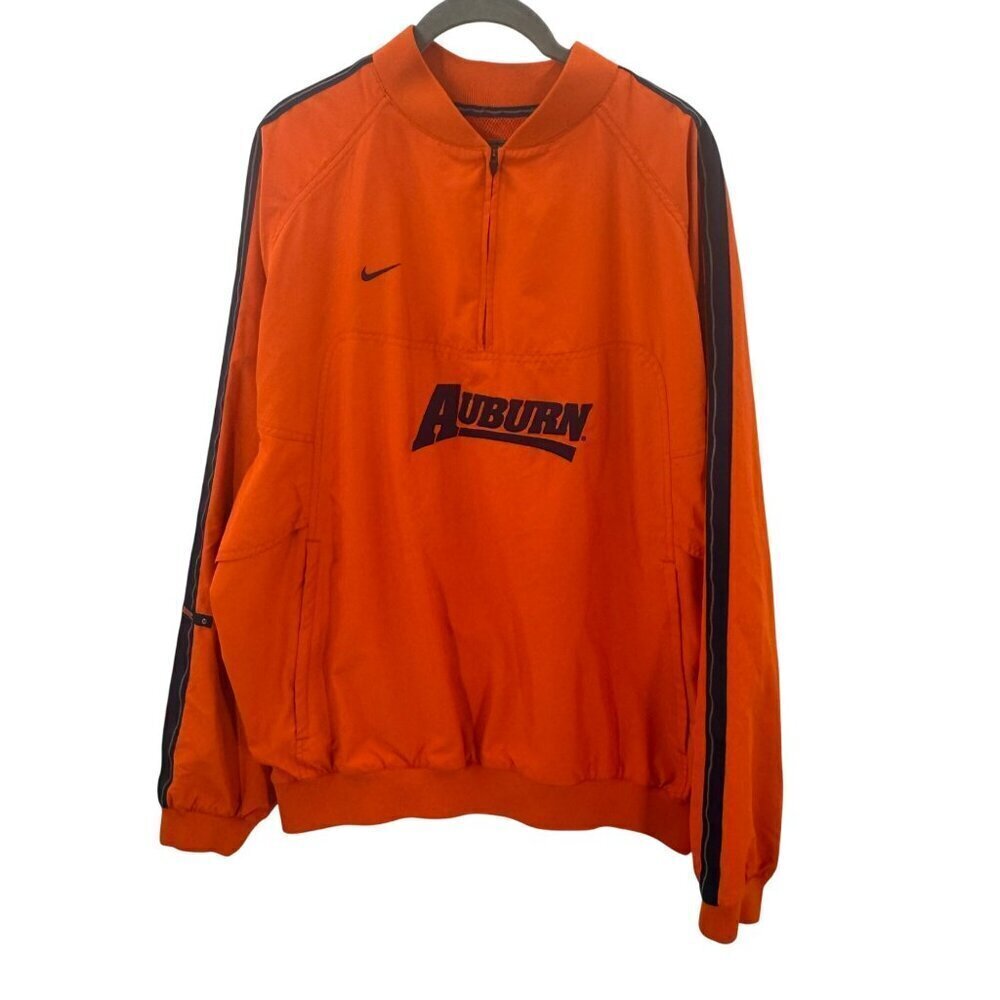 Nike Auburn Orange Pullover Windbreaker Mens L Polyester Sportswear